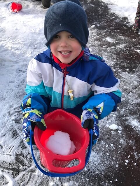 learning about snow at daycare